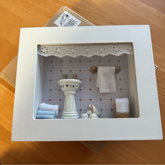Arister Gifts Inc NIB Vintage Bathroom Sink Shadow Box Frame - Picture 3 of 7